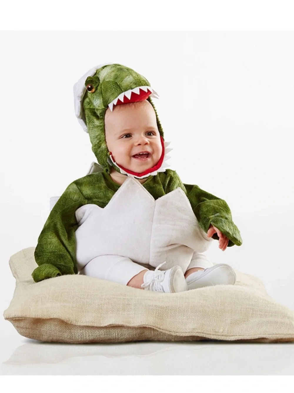 Pottery Barn Kids Olive Green Plush baby Dinosaur costume 12-24M - Picture 1 of 6